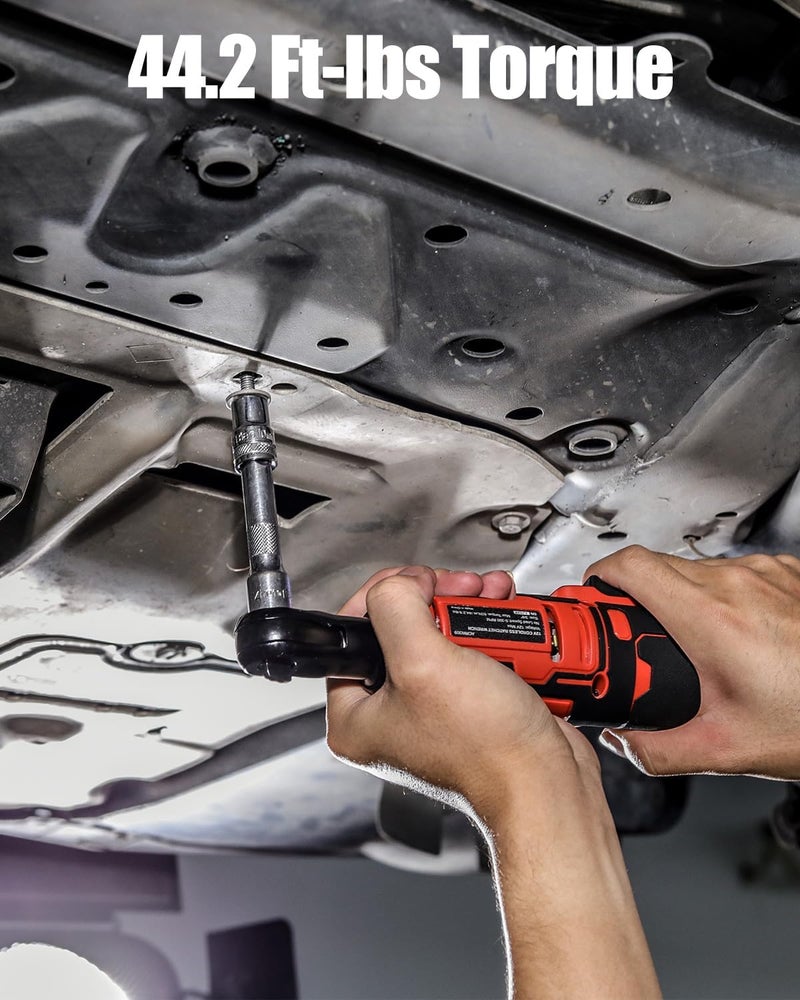 AVID POWER Cordless Electric Ratchet Wrench 3/8", 44.2 Ft-lbs 12V Power Ratchet Wrench Kit w/Two 2.0Ah Batteries, 1-Hour Fast Charger, Variable Speed and 10 Sockets - Image 2